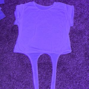 White tie up crop top